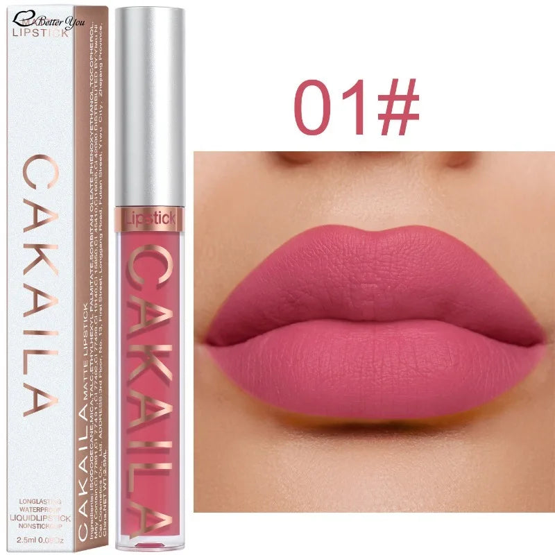 1pc/ CALKAILA 18 different Colors Waterproof Liquid Lipsticks Lip Makeup Matte Velvet Lipstick Lip Gloss Cosmetic Nude Long Lasting Non-marking