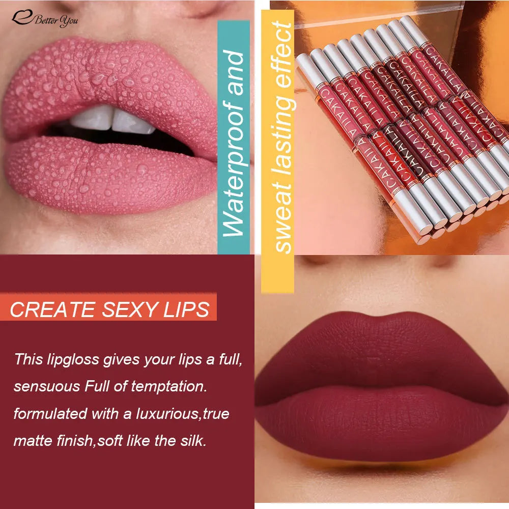 1pc/ CALKAILA 18 different Colors Waterproof Liquid Lipsticks Lip Makeup Matte Velvet Lipstick Lip Gloss Cosmetic Nude Long Lasting Non-marking